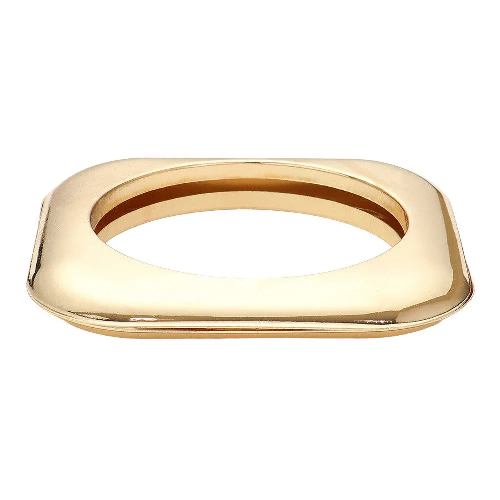 Chunky Metal Flat Square Bangle Bracelet