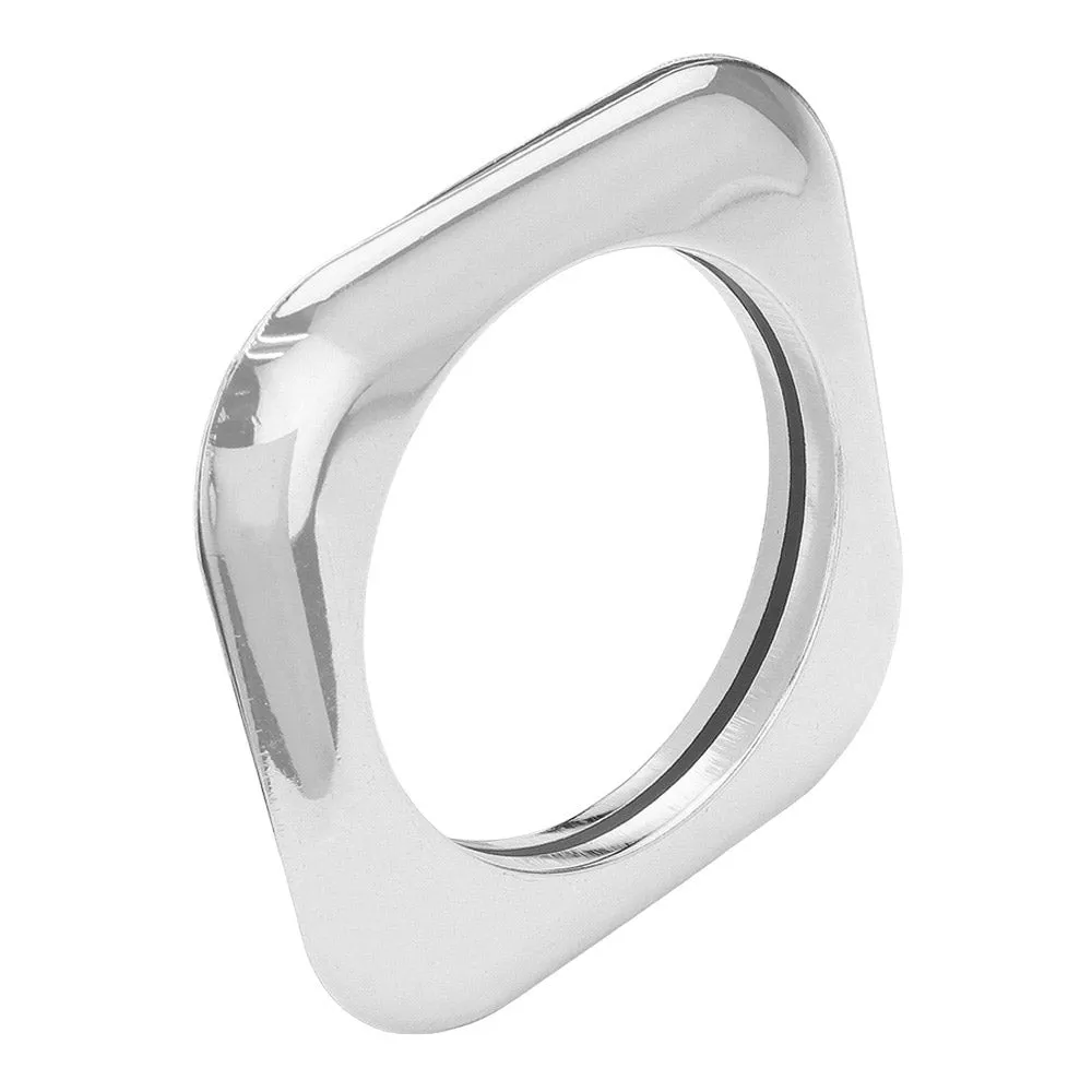 Chunky Metal Flat Square Bangle Bracelet