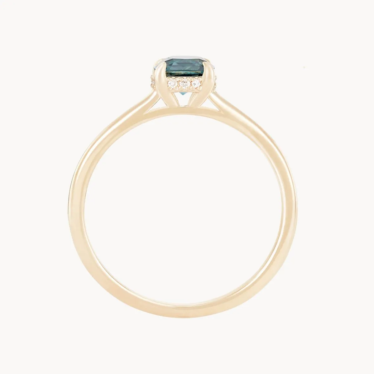 daydream bliss one-of-a-kind ring - 14k yellow gold, cushion cut blue sapphire