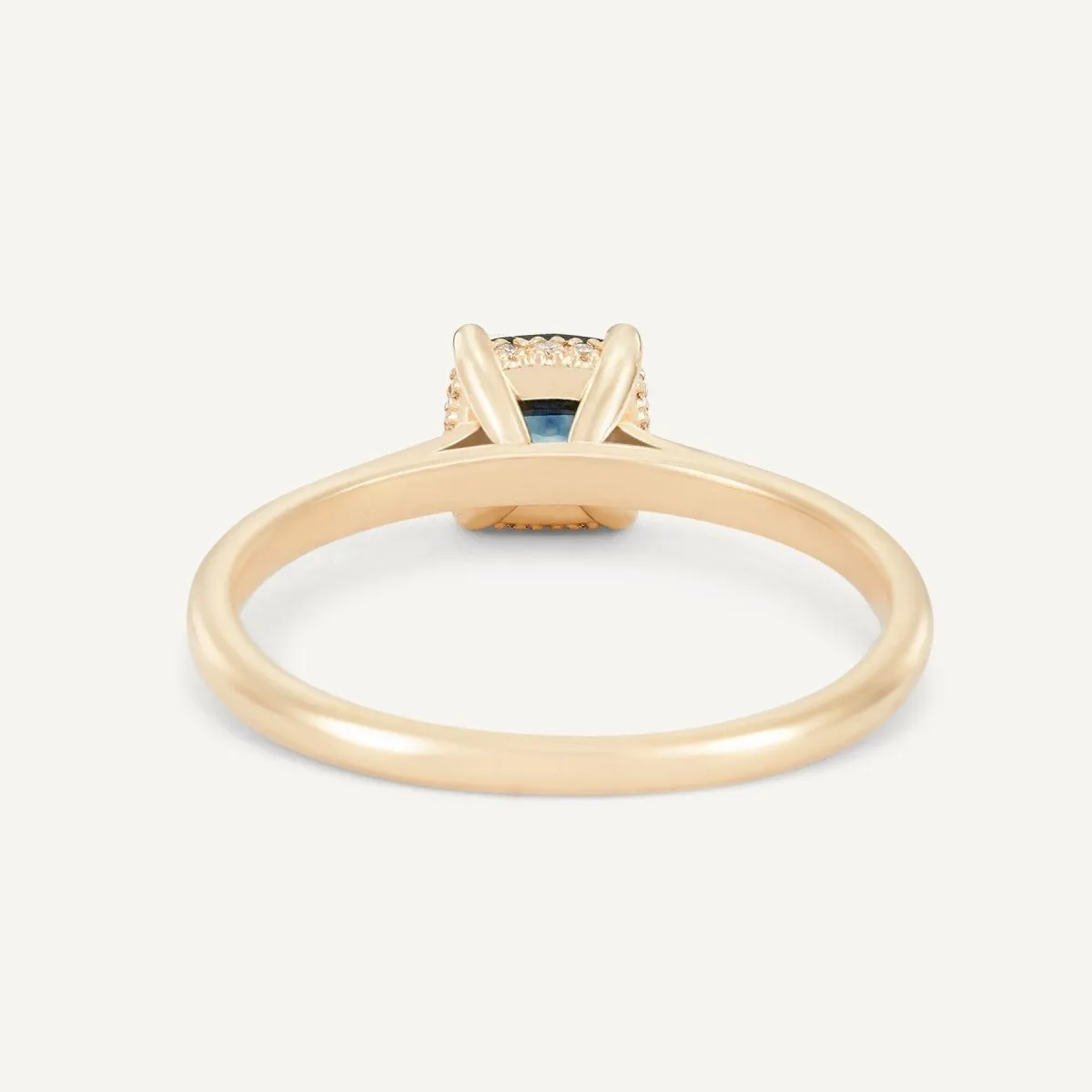 daydream bliss one-of-a-kind ring - 14k yellow gold, cushion cut blue sapphire