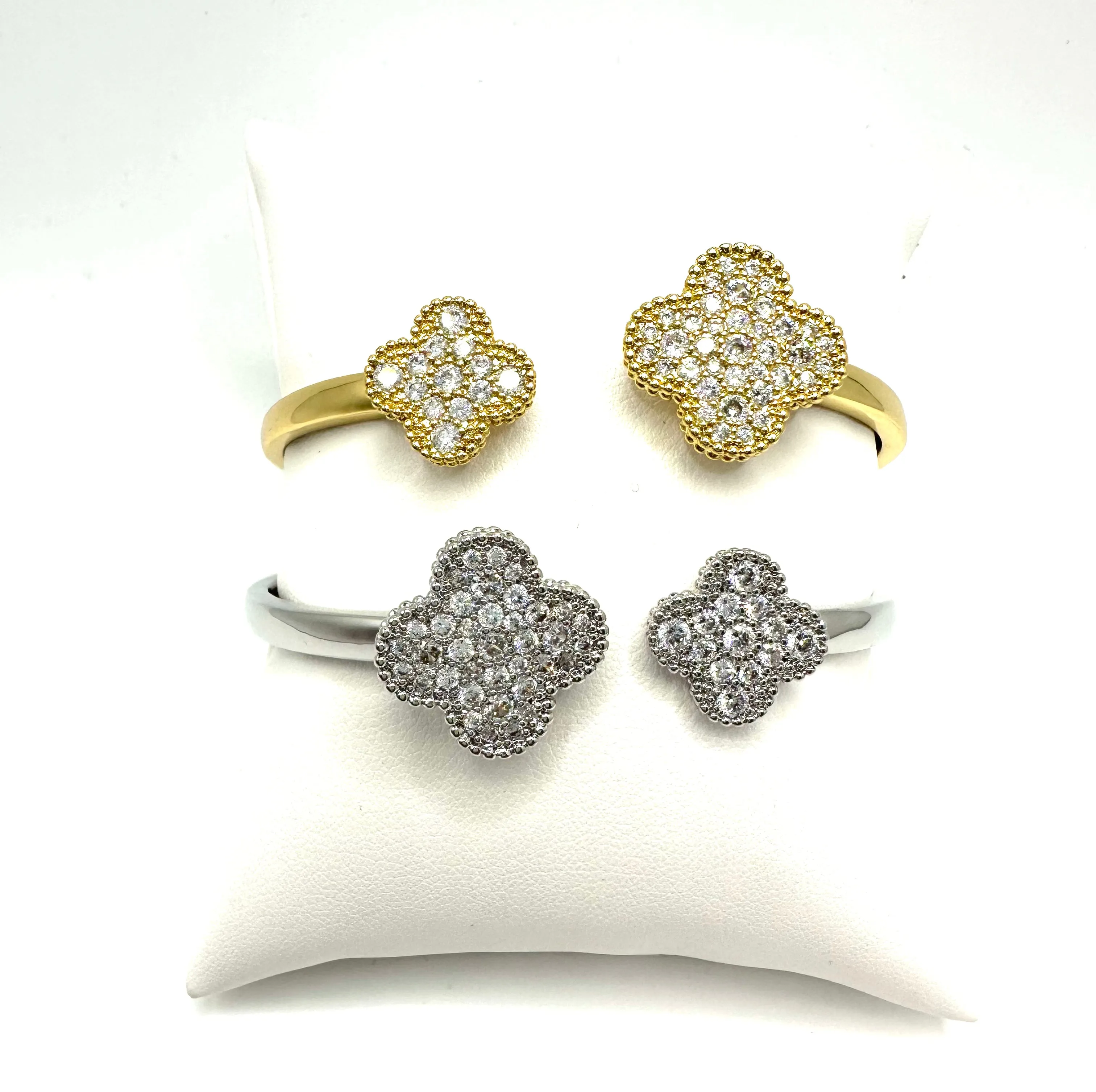 Double Clover Cuff Bracelet