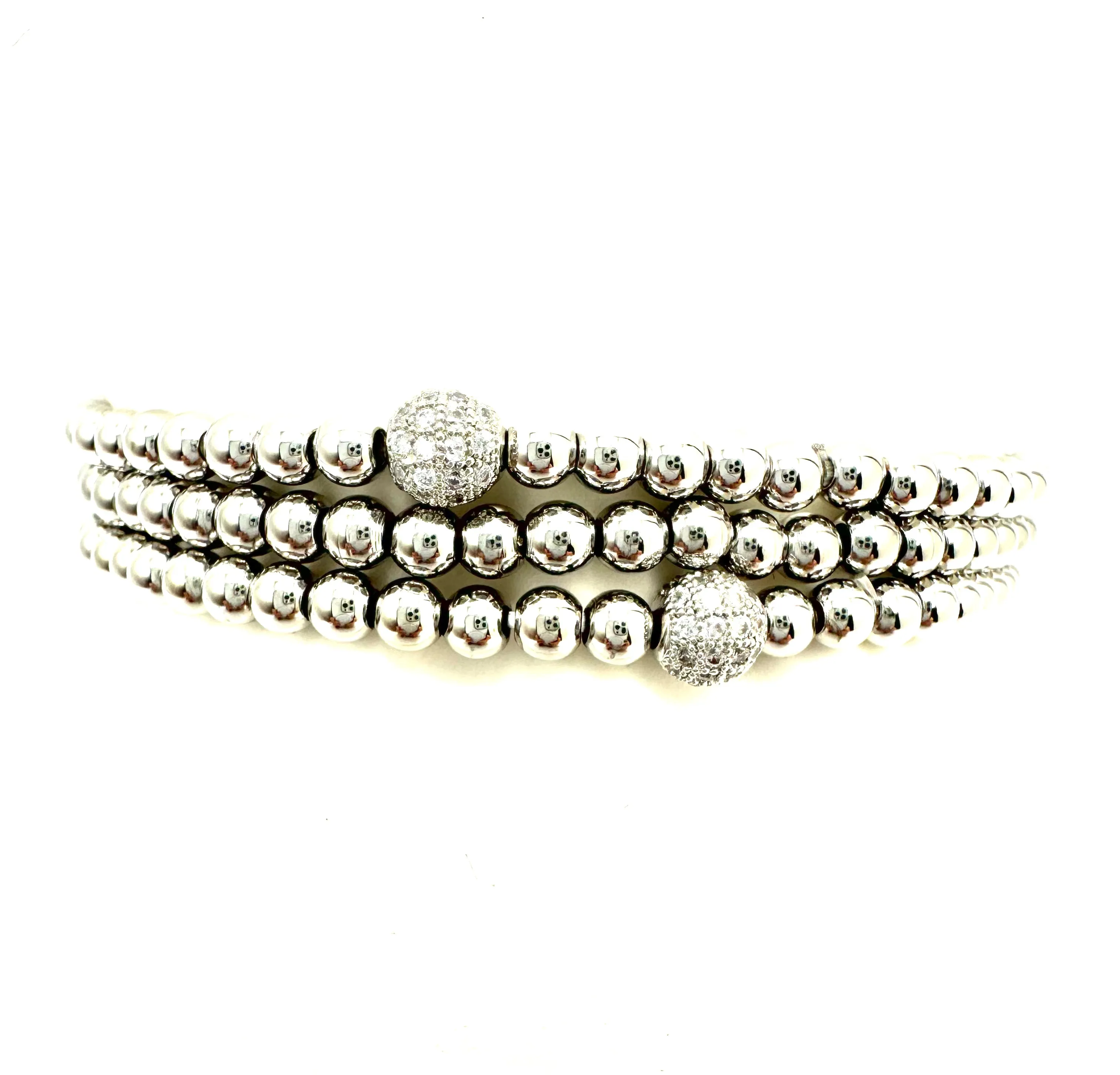 Double Single CZ Ball Stack