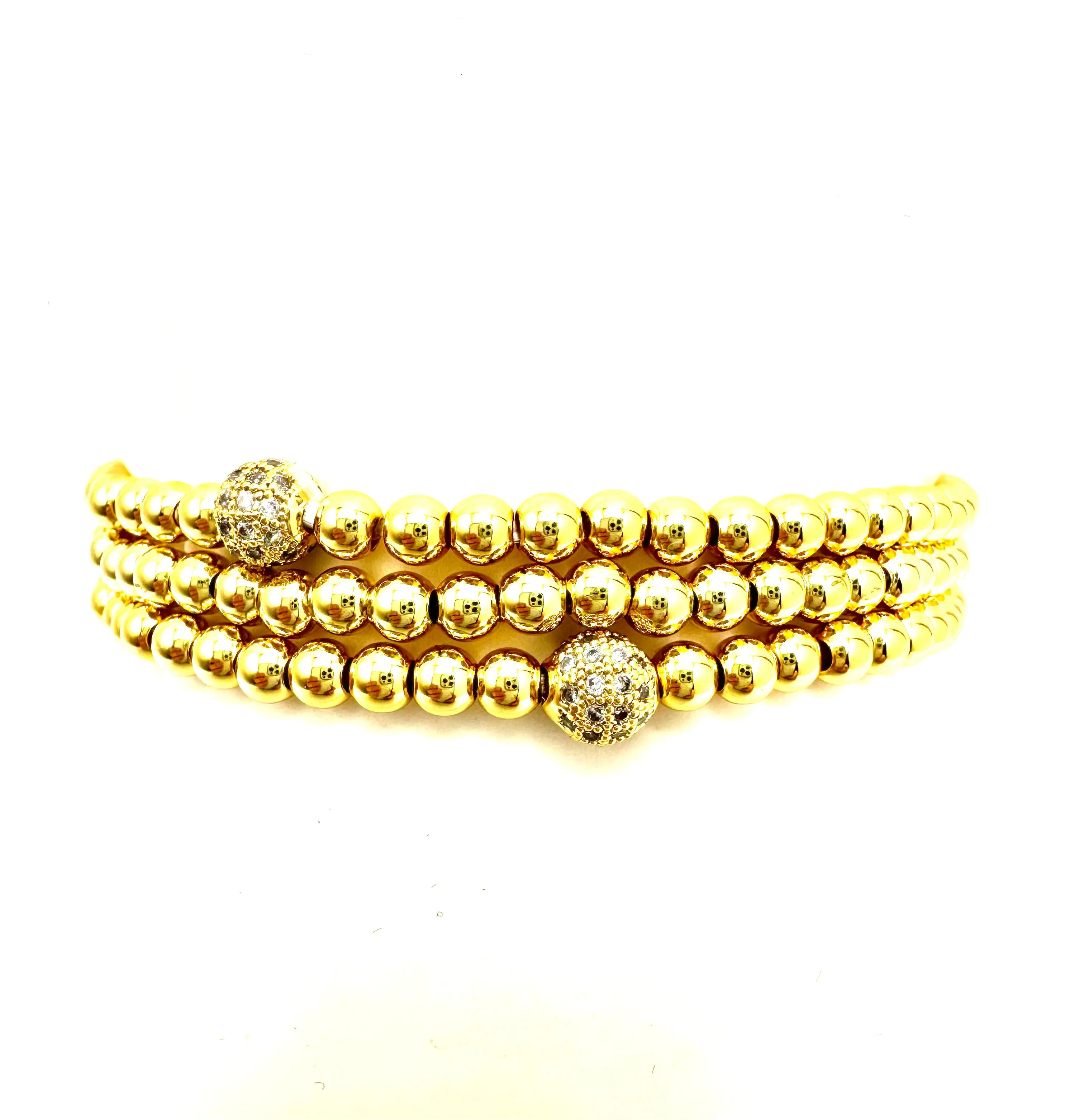 Double Single CZ Ball Stack