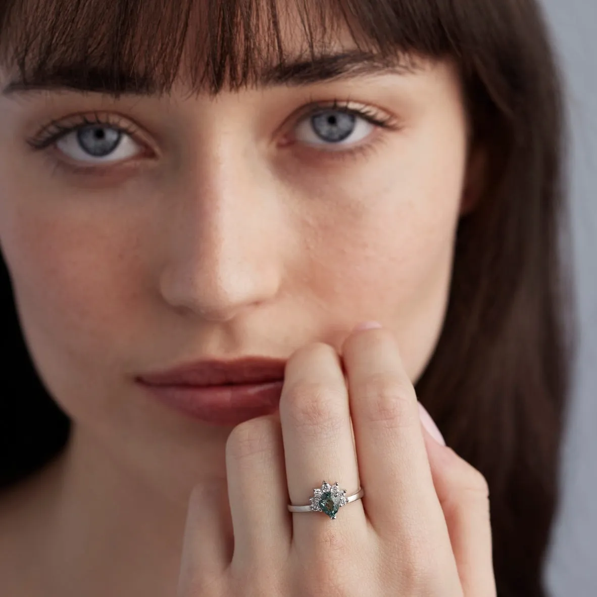 Etherial Parti Sapphire 14K White Gold Band