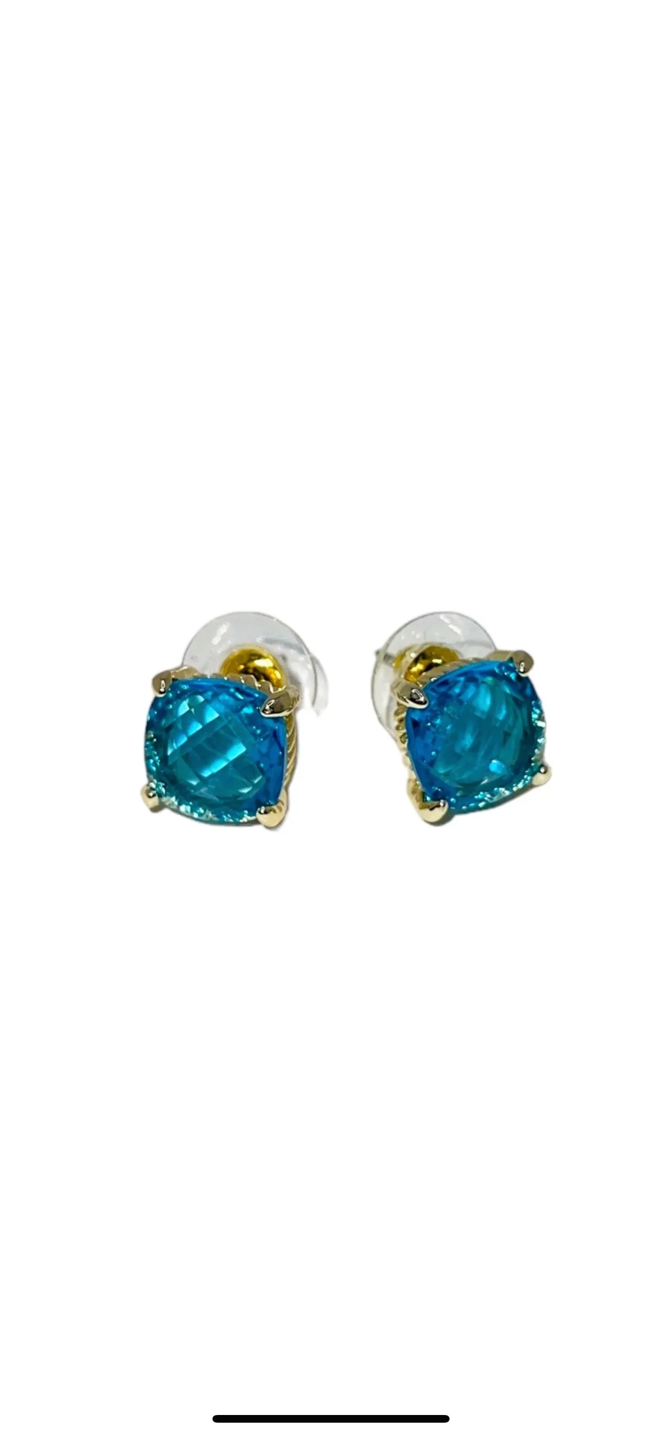 Faceted Stone Stud Earrings