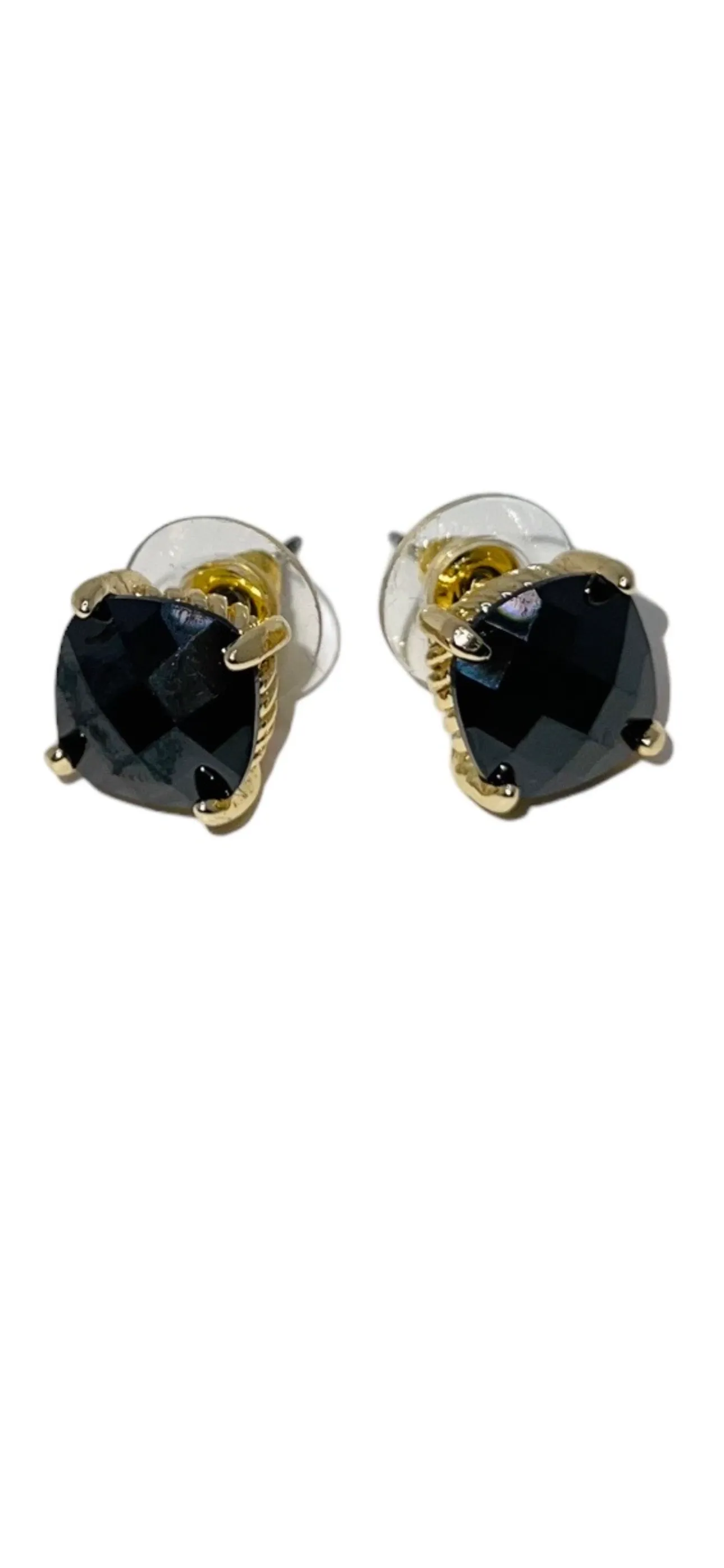 Faceted Stone Stud Earrings