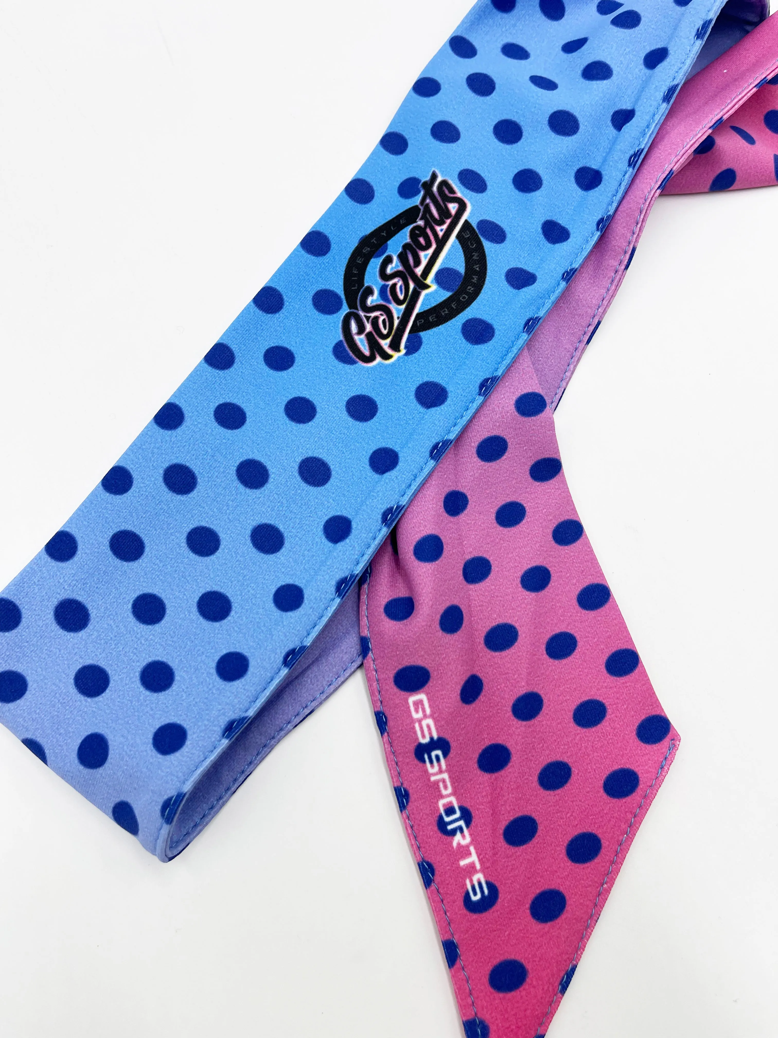 GS Sports Tied Headband - Rainbow Polka Dots
