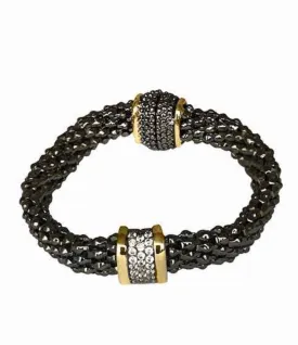 Gunmetal Mesh CZ Bracelet
