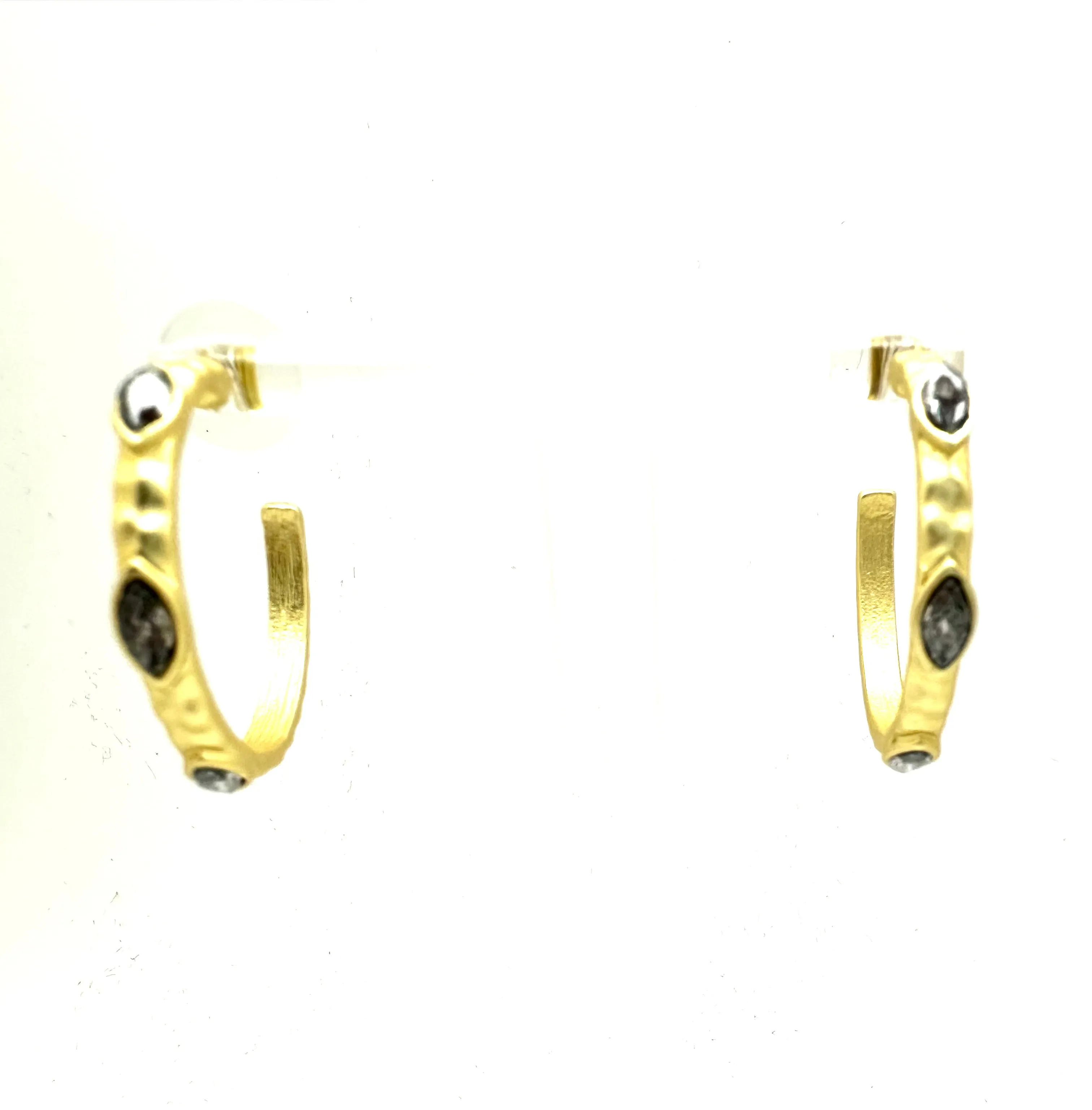 Hammered Stone Hoops