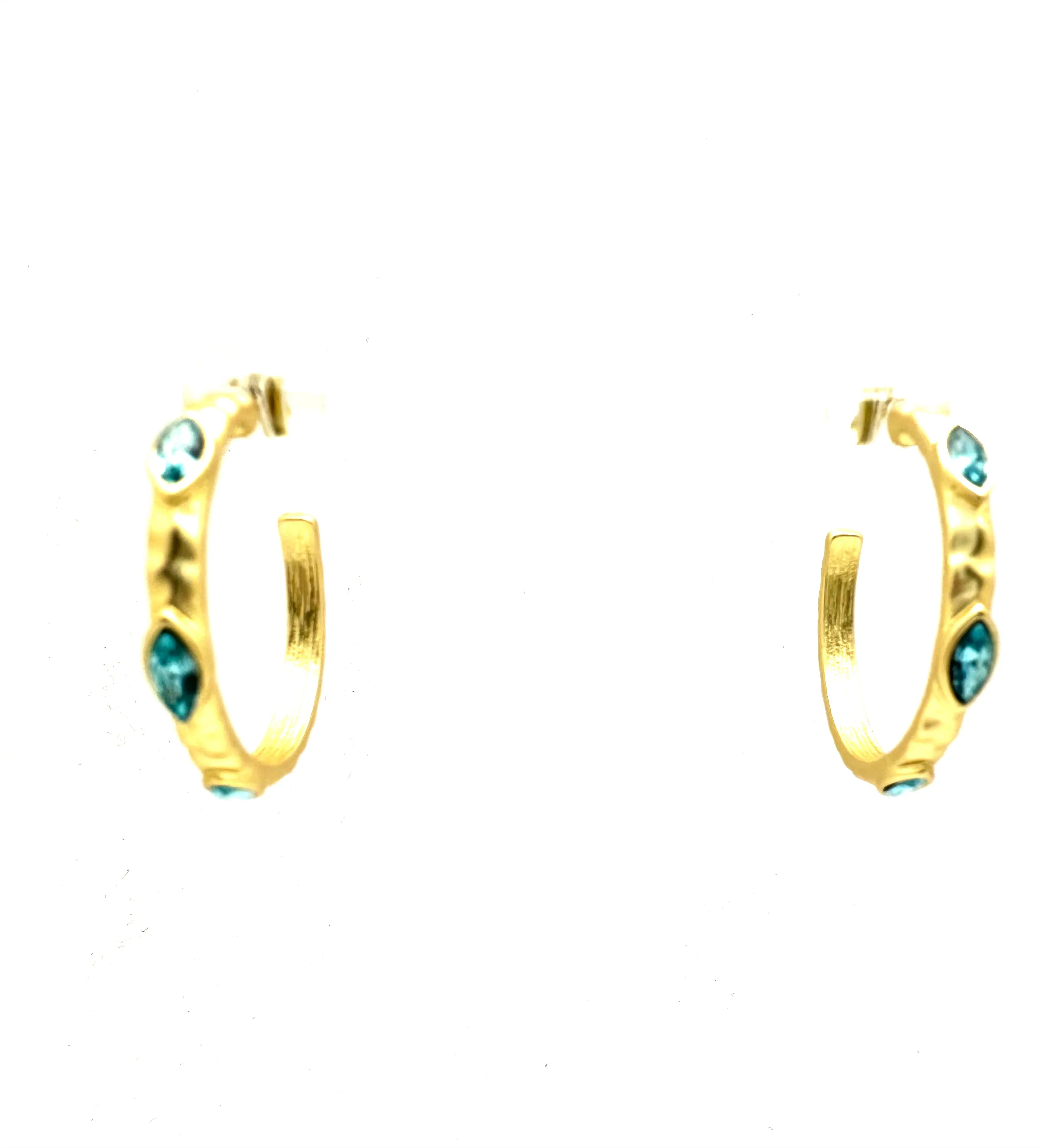 Hammered Stone Hoops