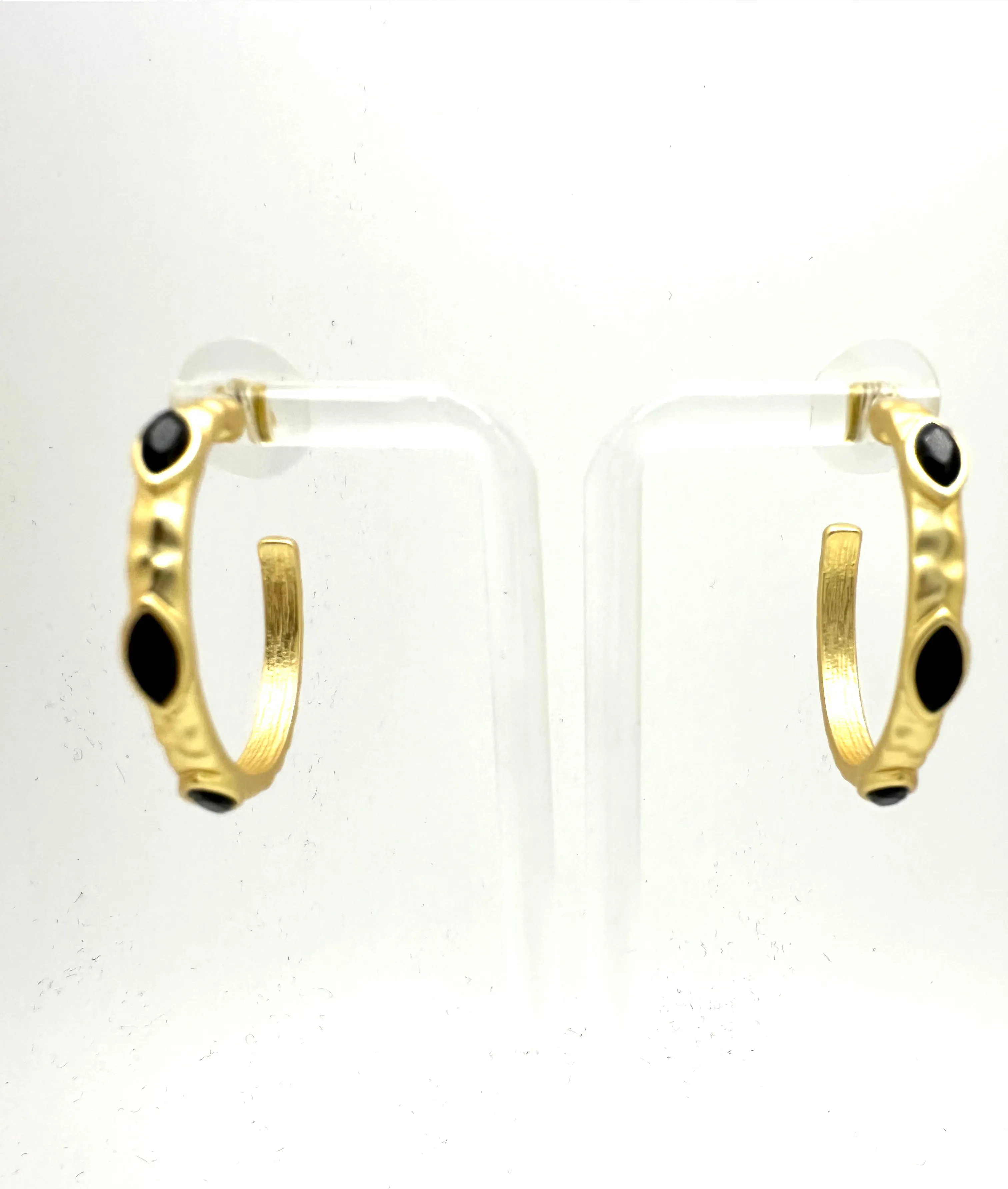 Hammered Stone Hoops