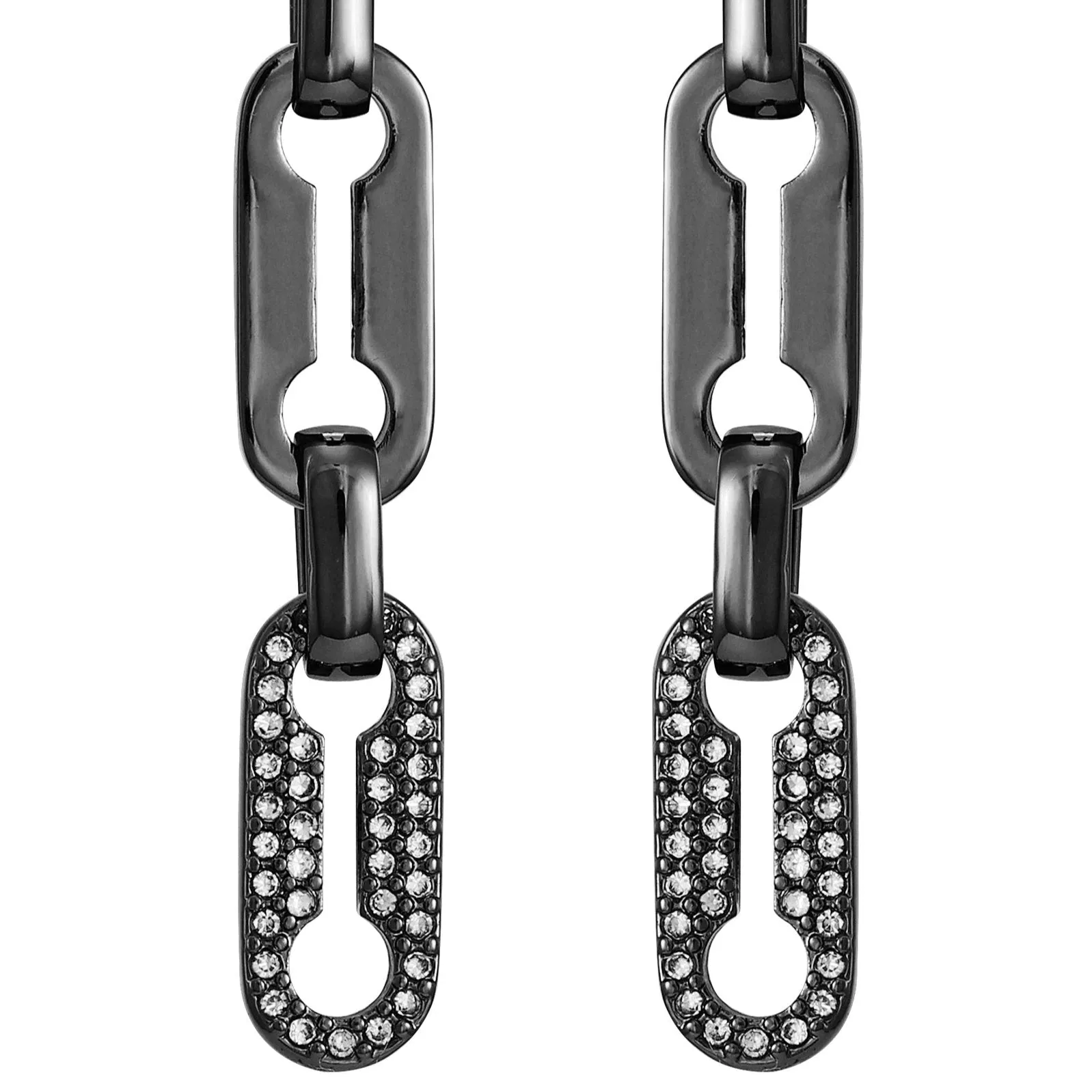Hematite Link Dangle Drop Earrings
