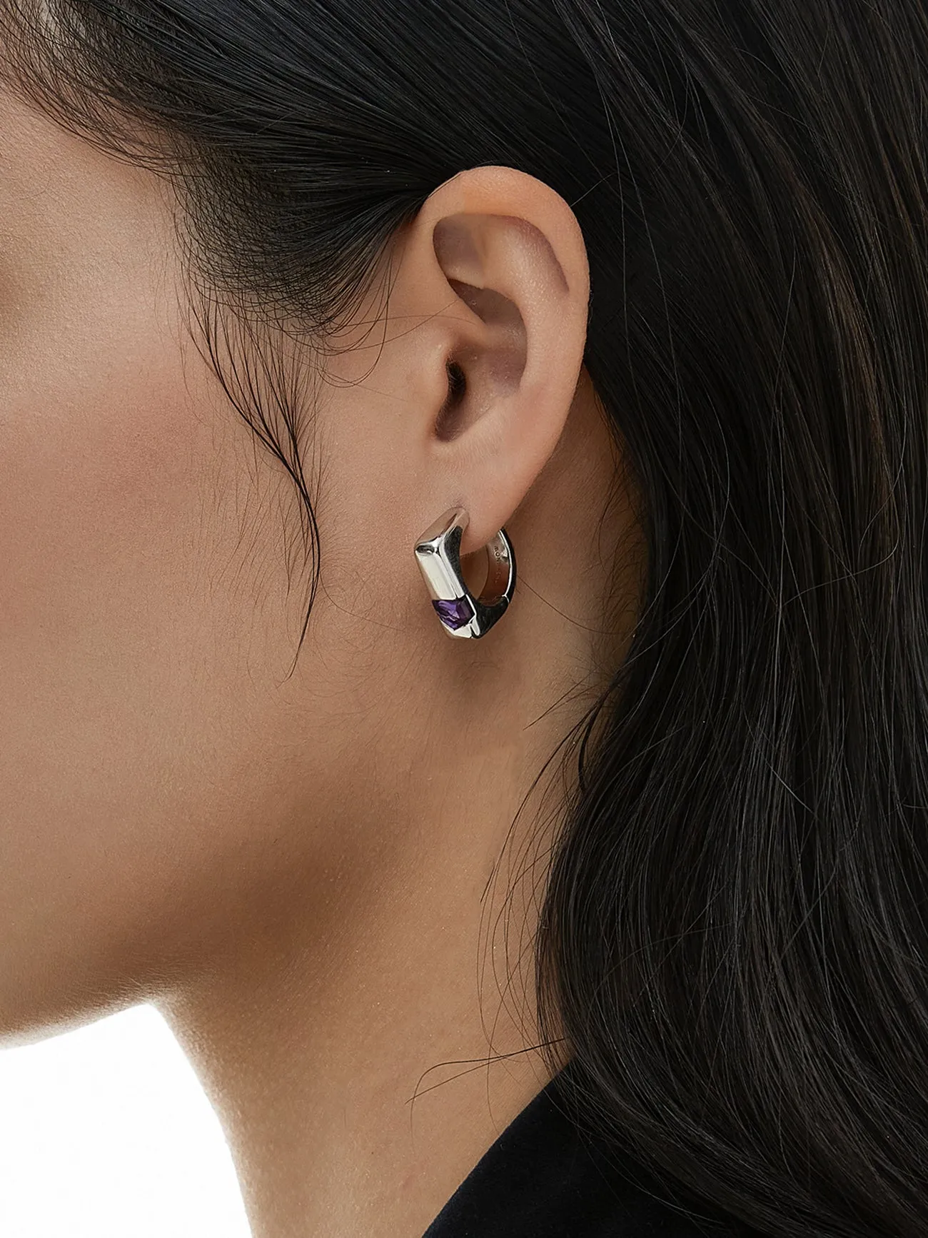 Landscape Signet Hoop Earrings