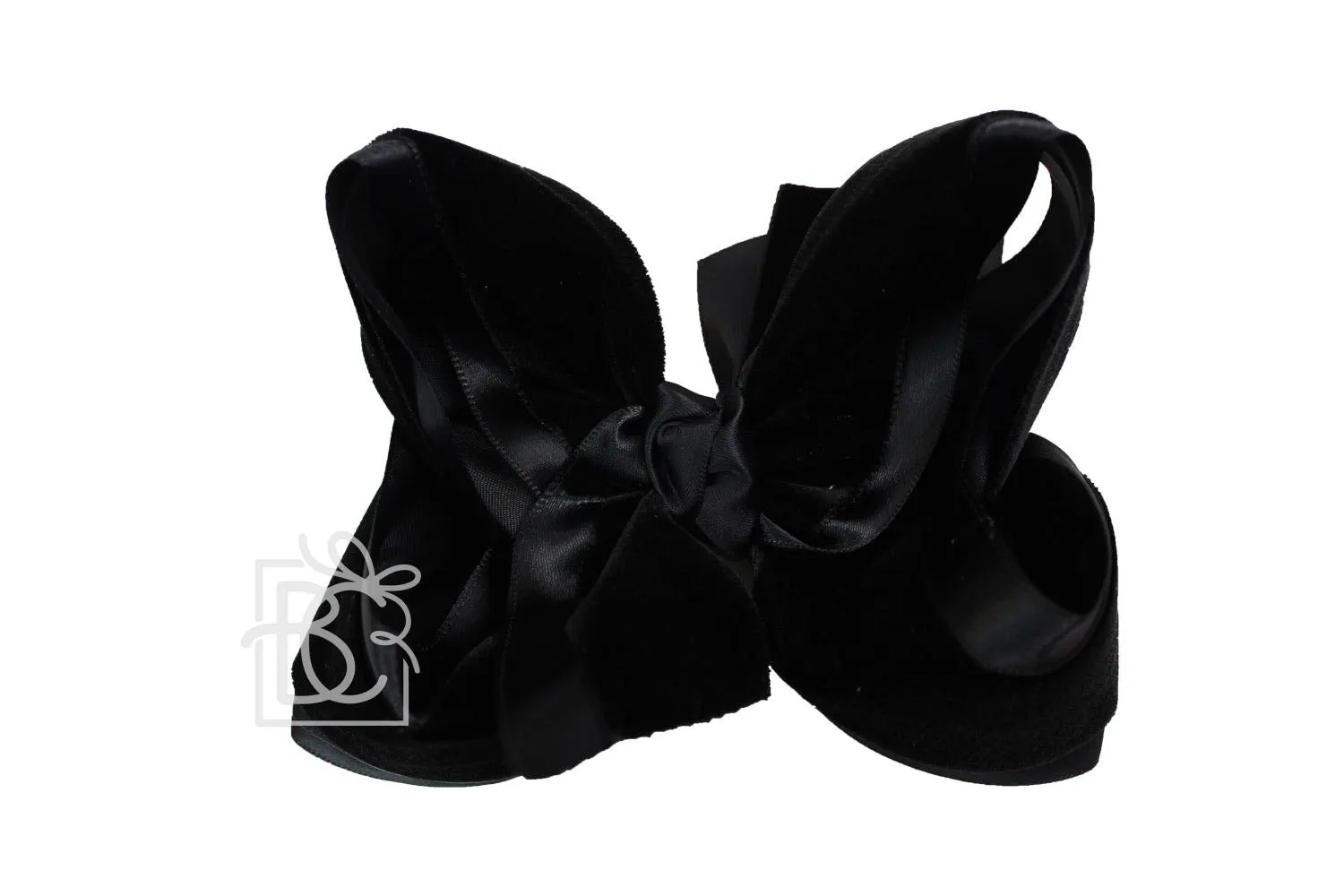 Layered Double Knot Bow Clip-Satin & Velvet