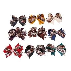 Leopard Hair Bows