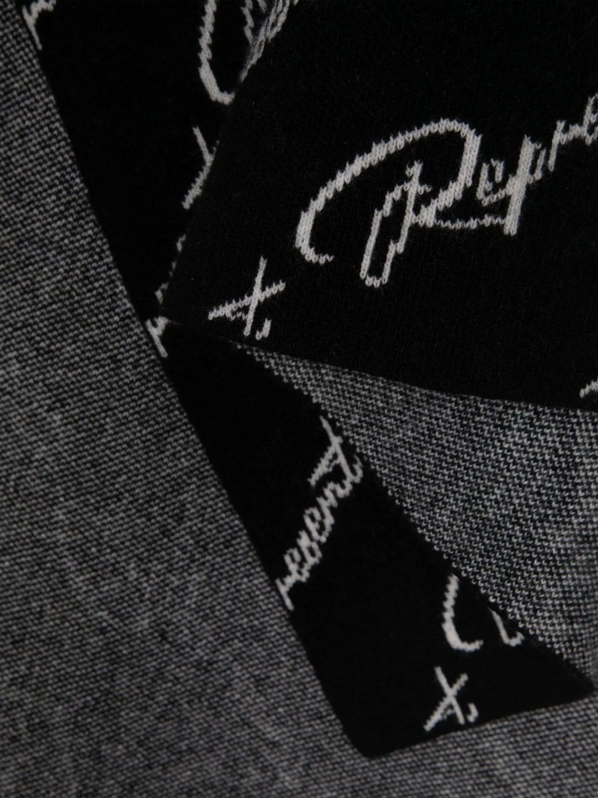 LOGO-INTARSIA MERINO WOOL SCRAF