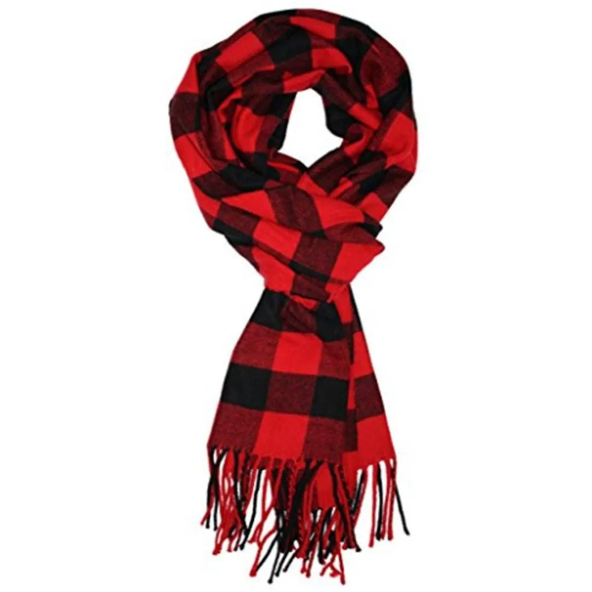 Men's Scarves Classic Arrival Winter Plaid Scarf Tassel Edge