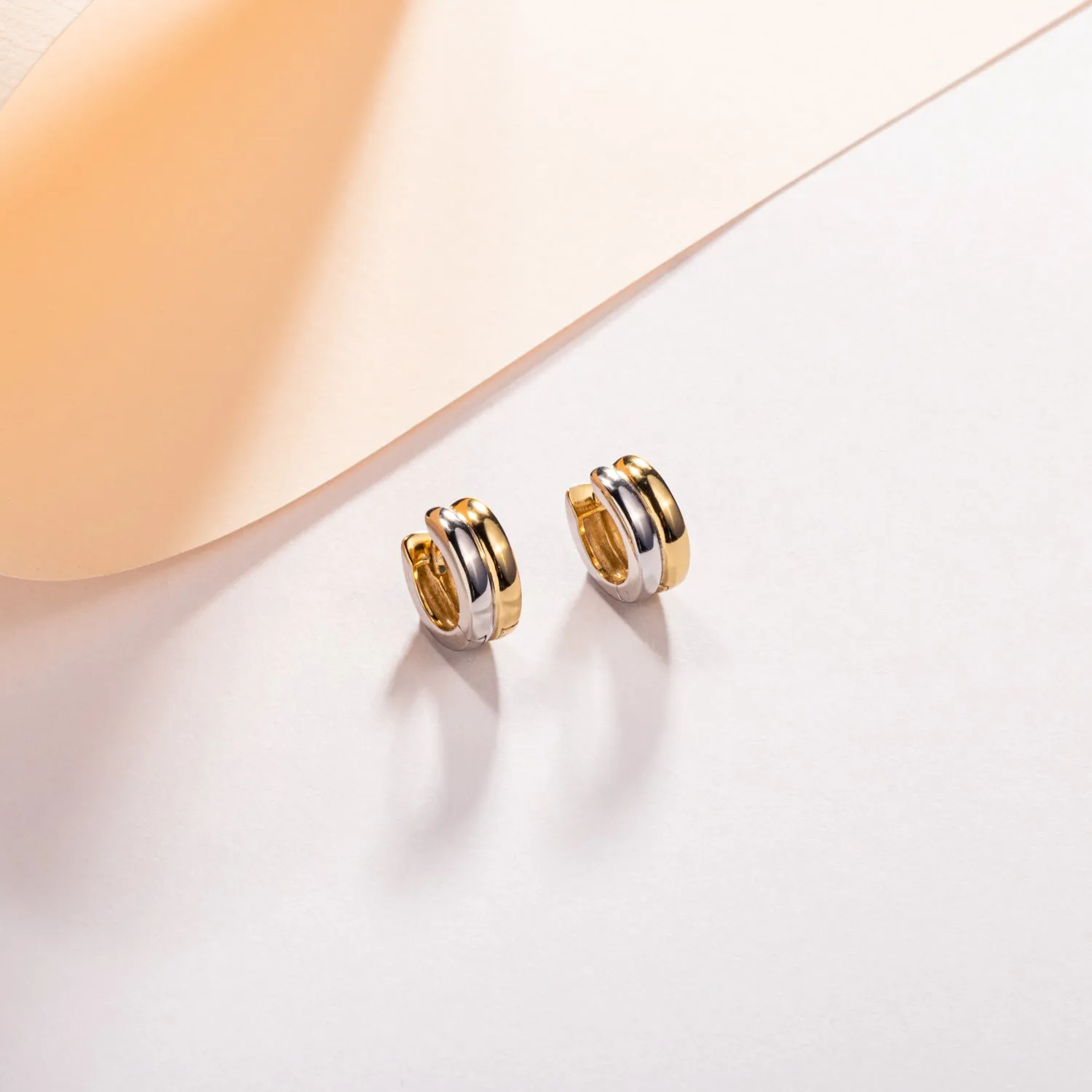 Mixed Metal Bold Hoop Earrings