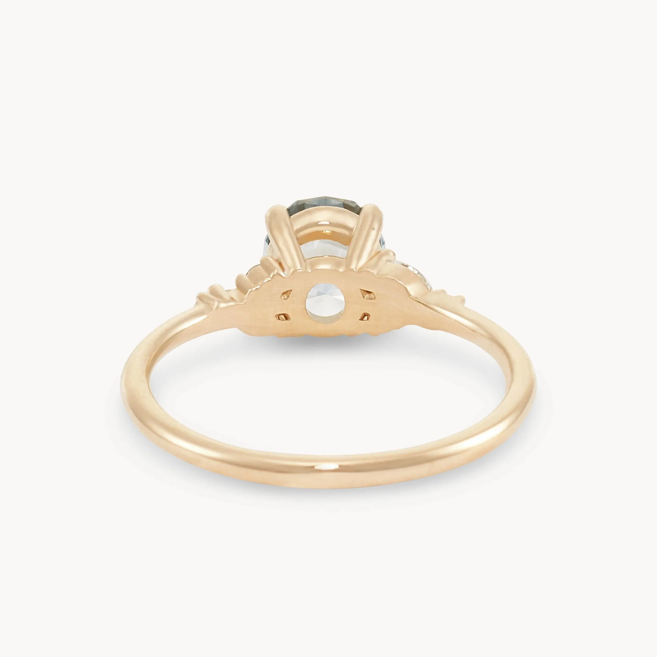 mystic love one-of-a-kind ring - 14k yellow gold ring, icy blue oval sapphire
