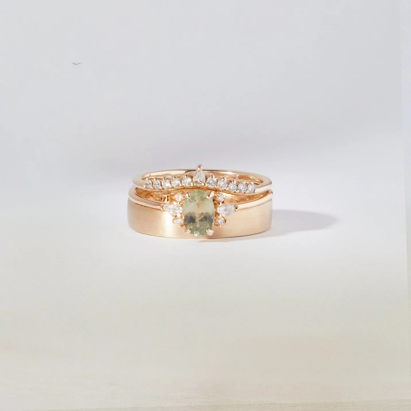 orbit of love one-of-a-kind - 14k yellow gold ring, green sapphire