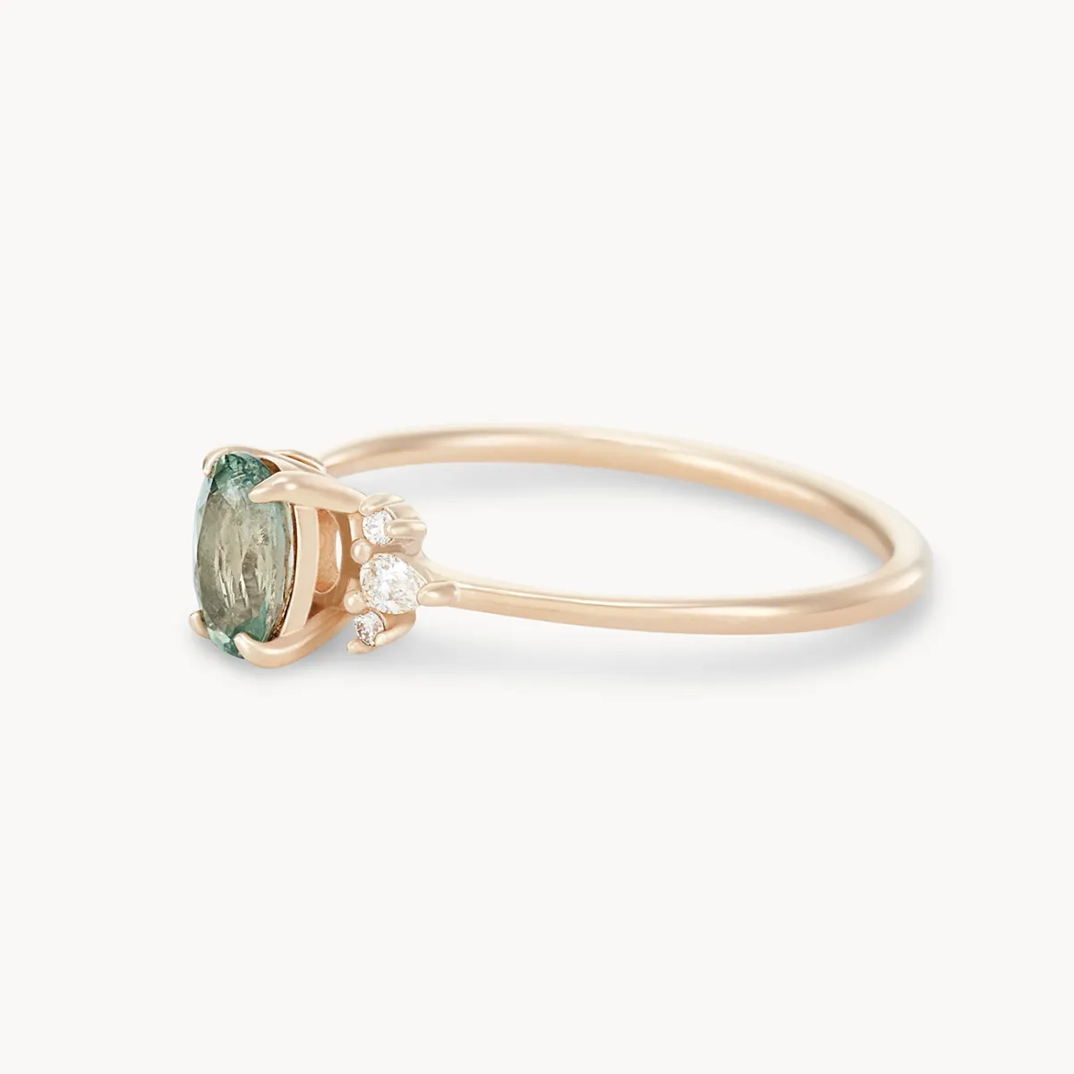 orbit of love one-of-a-kind - 14k yellow gold ring, green sapphire