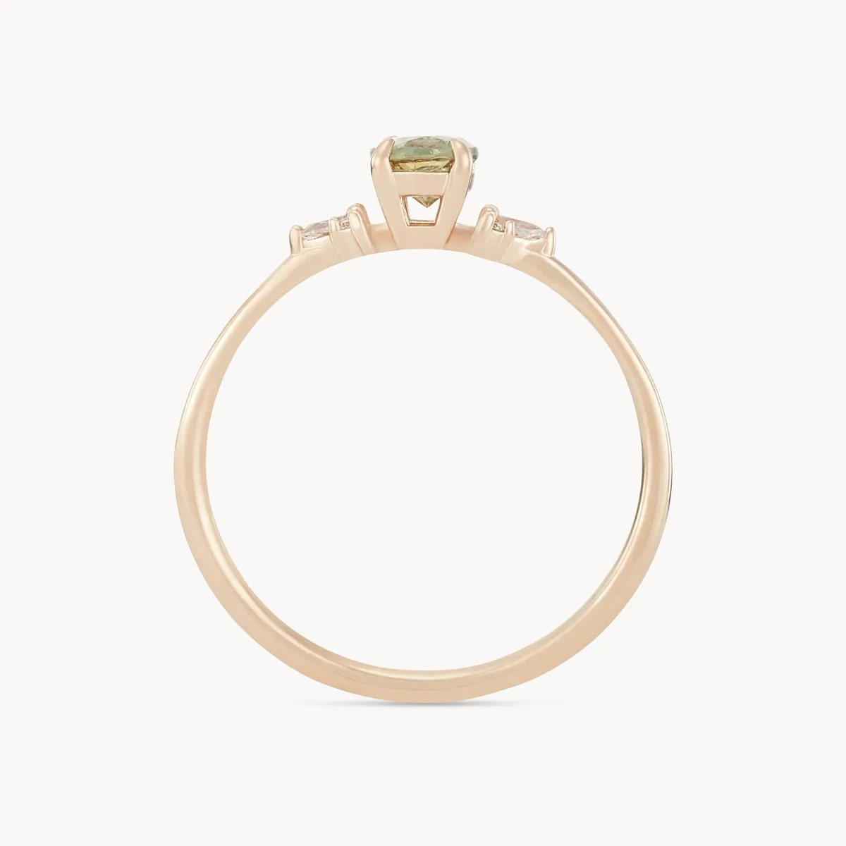orbit of love one-of-a-kind - 14k yellow gold ring, green sapphire