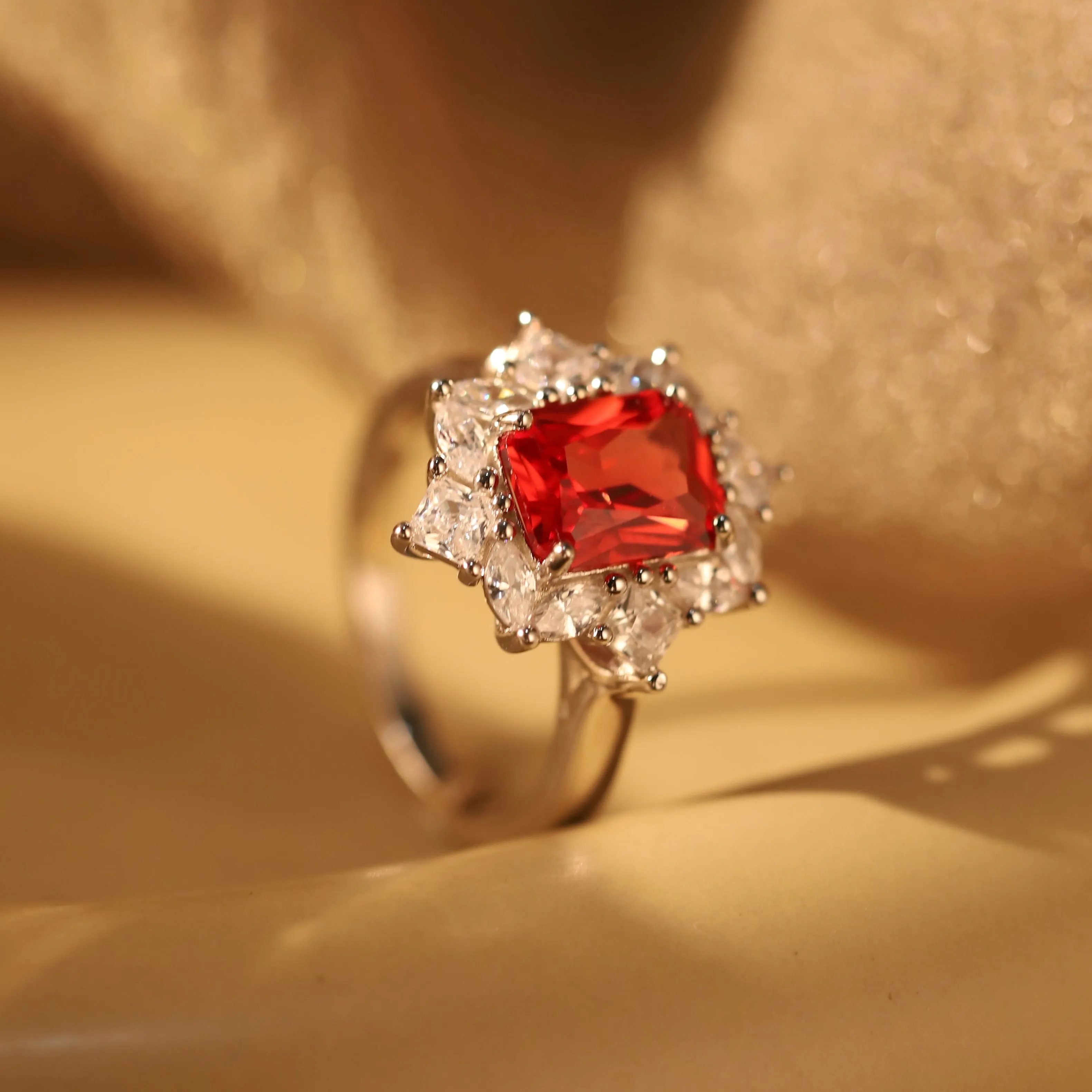 Padparadscha Sunset Aurora Sapphire Ring