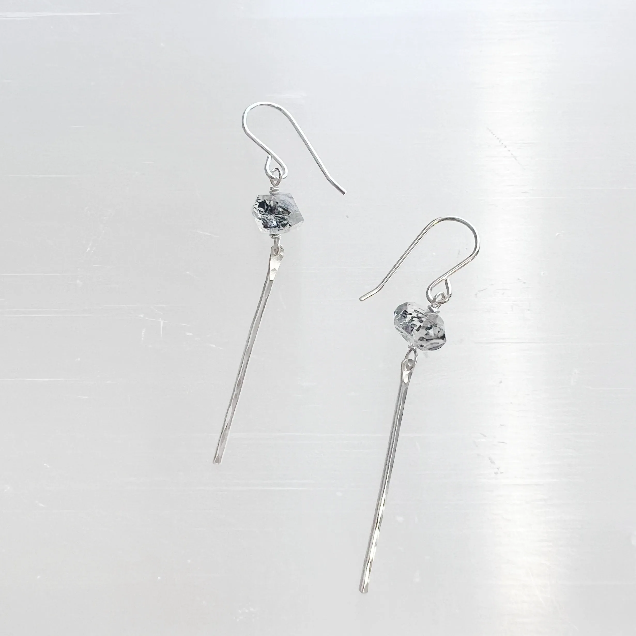 Quartz Gemstone Bar Earrings - Choose Your Metal