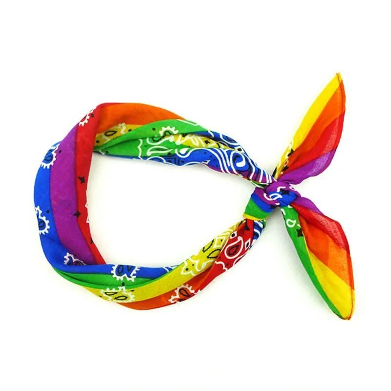 Rainbow Paisley Stripe Bandana