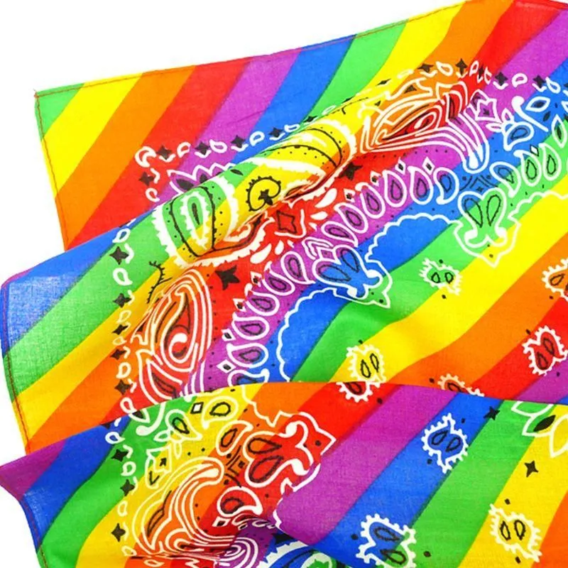 Rainbow Paisley Stripe Bandana