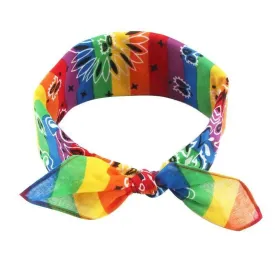Rainbow Paisley Stripe Bandana