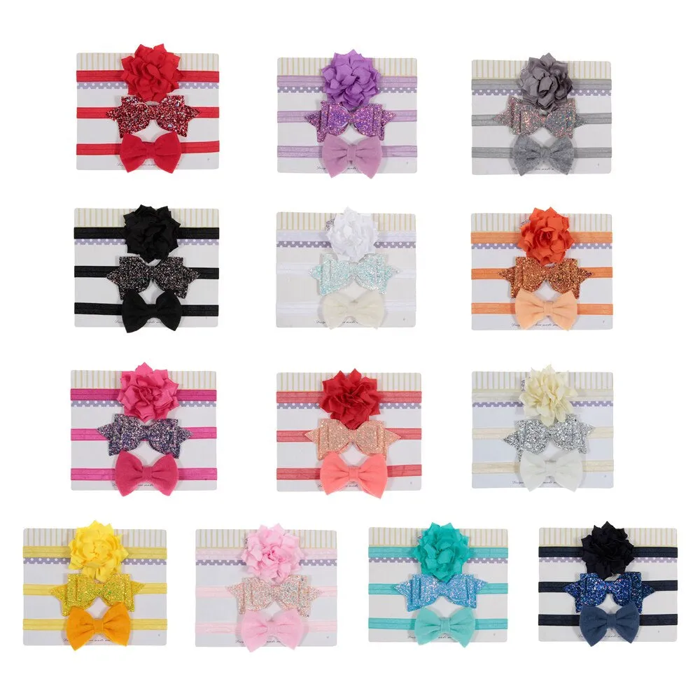 Sequin Bow Baby Girl Headbands