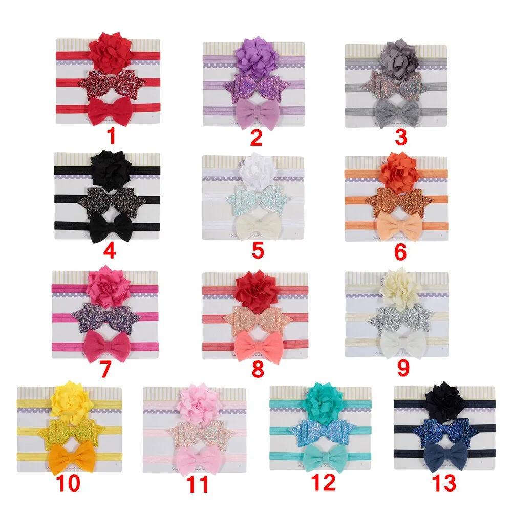 Sequin Bow Baby Girl Headbands