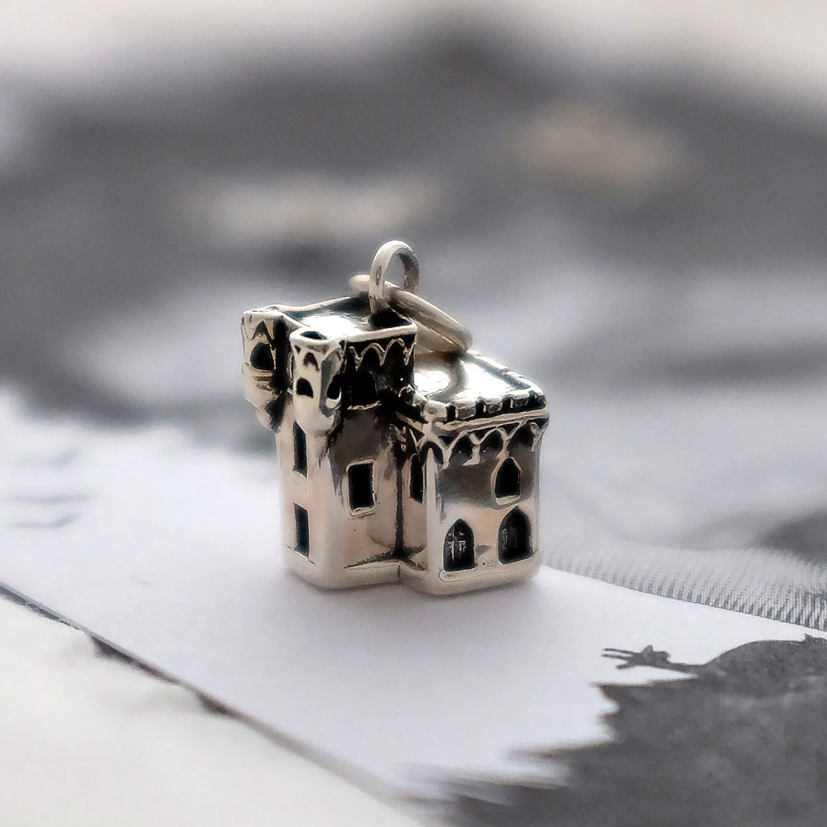 Silver Castle Pendant by Joy Everley