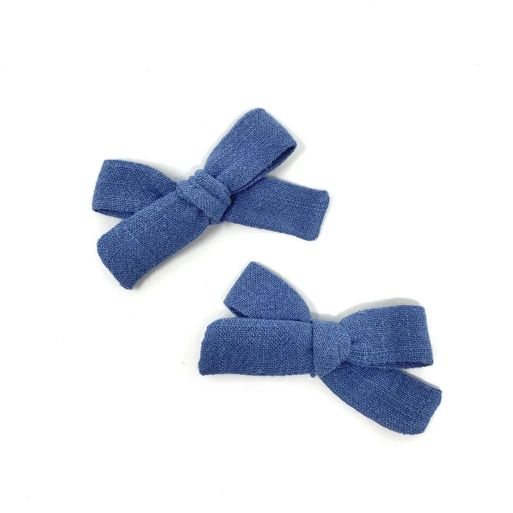 Skinny Ribbon Pigtail Bows in Assorted Colors