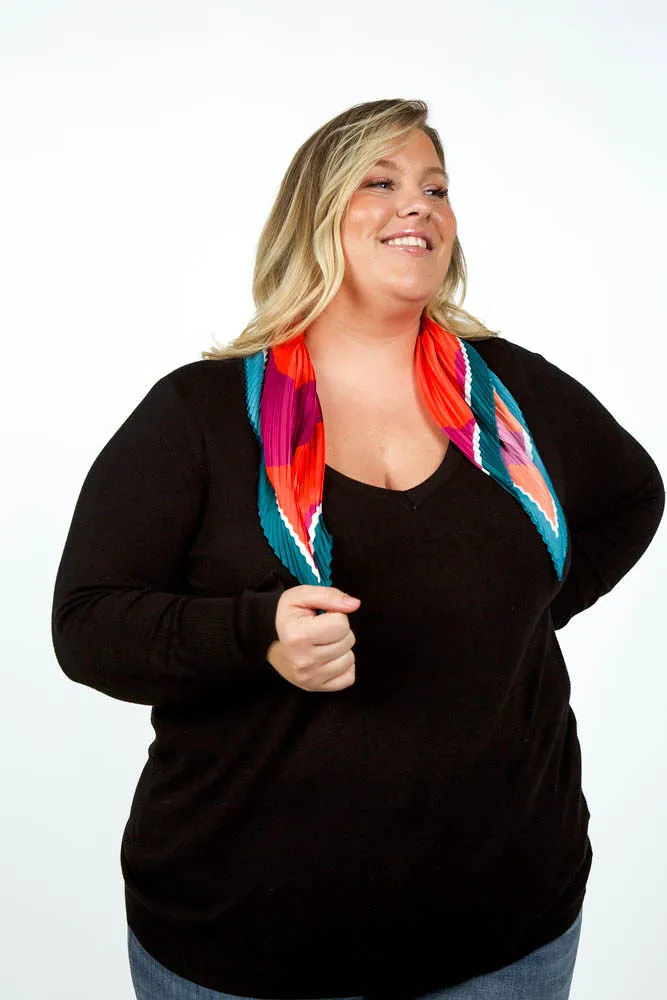 SQUIGGLE PLEATED DIAMOND SCARF