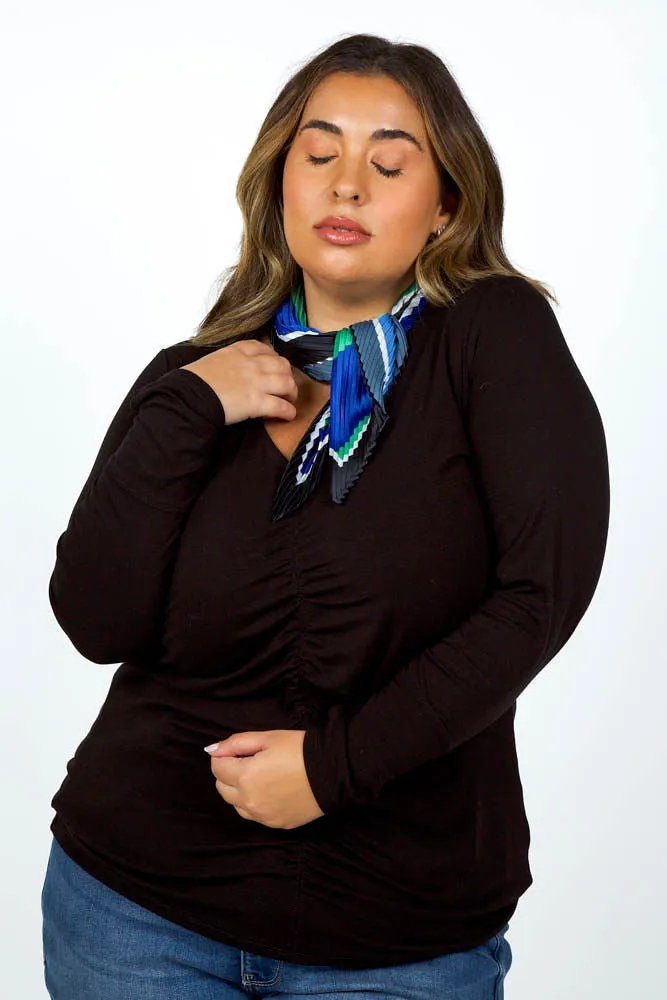 SQUIGGLE PLEATED DIAMOND SCARF