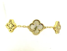 Starburst and CZ Clover Bracelet