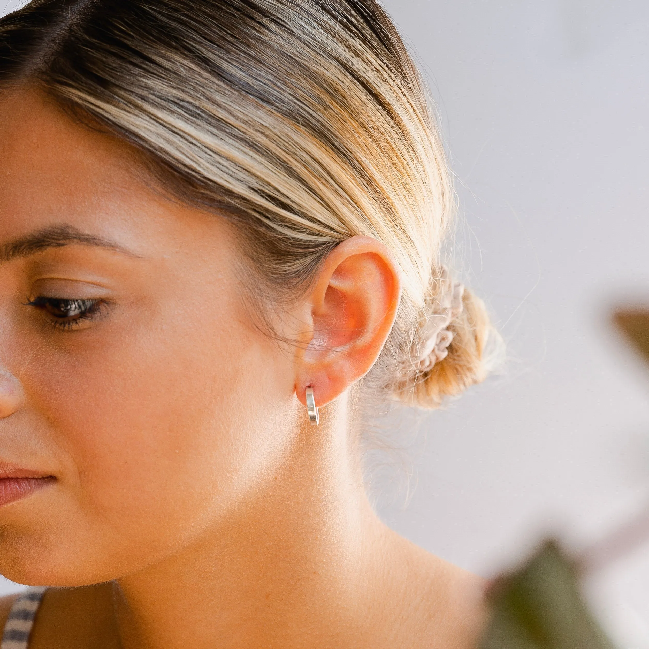 Tiny Hoop Earrings in Sterling Silver