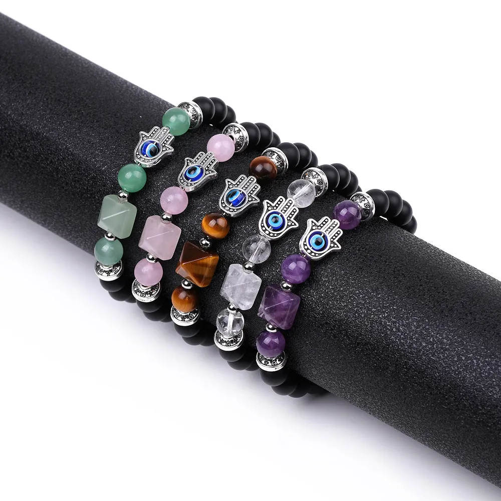 Wholesale  Devil Eye Amethyst Beads Bracelet